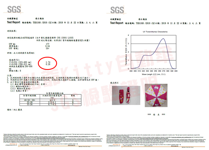 kitty自動傘 SGS抗UV